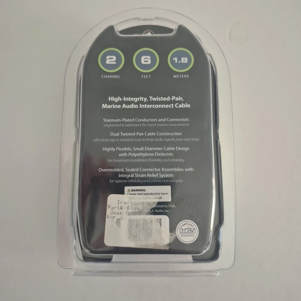 JL AUDIO XMD-WHTAIC2-6 Marine 6 feet 2-Channel RCA Boat Interconnect Cable - Image 3 of 3