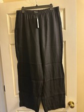 NWT Bryn Walker Anka 100 Linen Black Women's Pants Size XXL