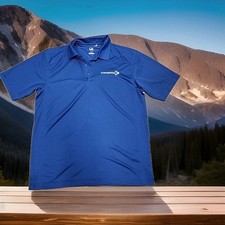 Clergy Advantage Logo Blue Lightweight Polo Shirt Mens XL