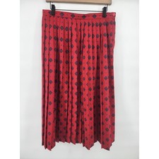 Pendleton bintage Red Geometric Pleated Midi Skirt Size 14 31"