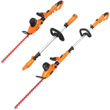 2 in 1 Hedge Trimmer Corded Pole Hedge Trimmer 450mm Blade Length 16mm Cuttin...