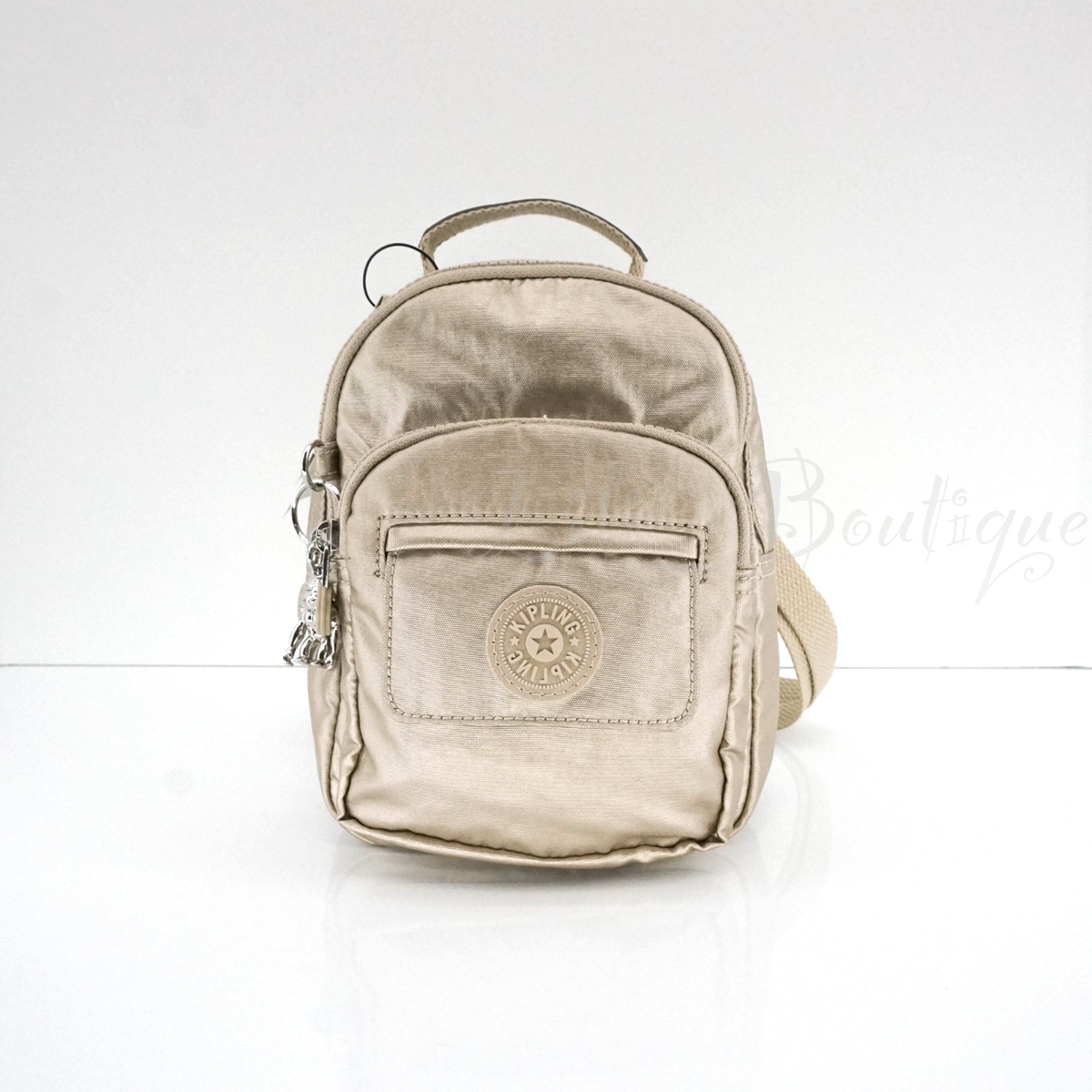 Kipling Alber Mini Convertible Bag Backpack Polyamide KI0036 ToastyGold  Metallic