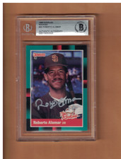 Roberto Alomar AUTOGRAPHED 1988 DONRUSS THE ROOKIES BASEBALL CARD SIGNED PADRES
