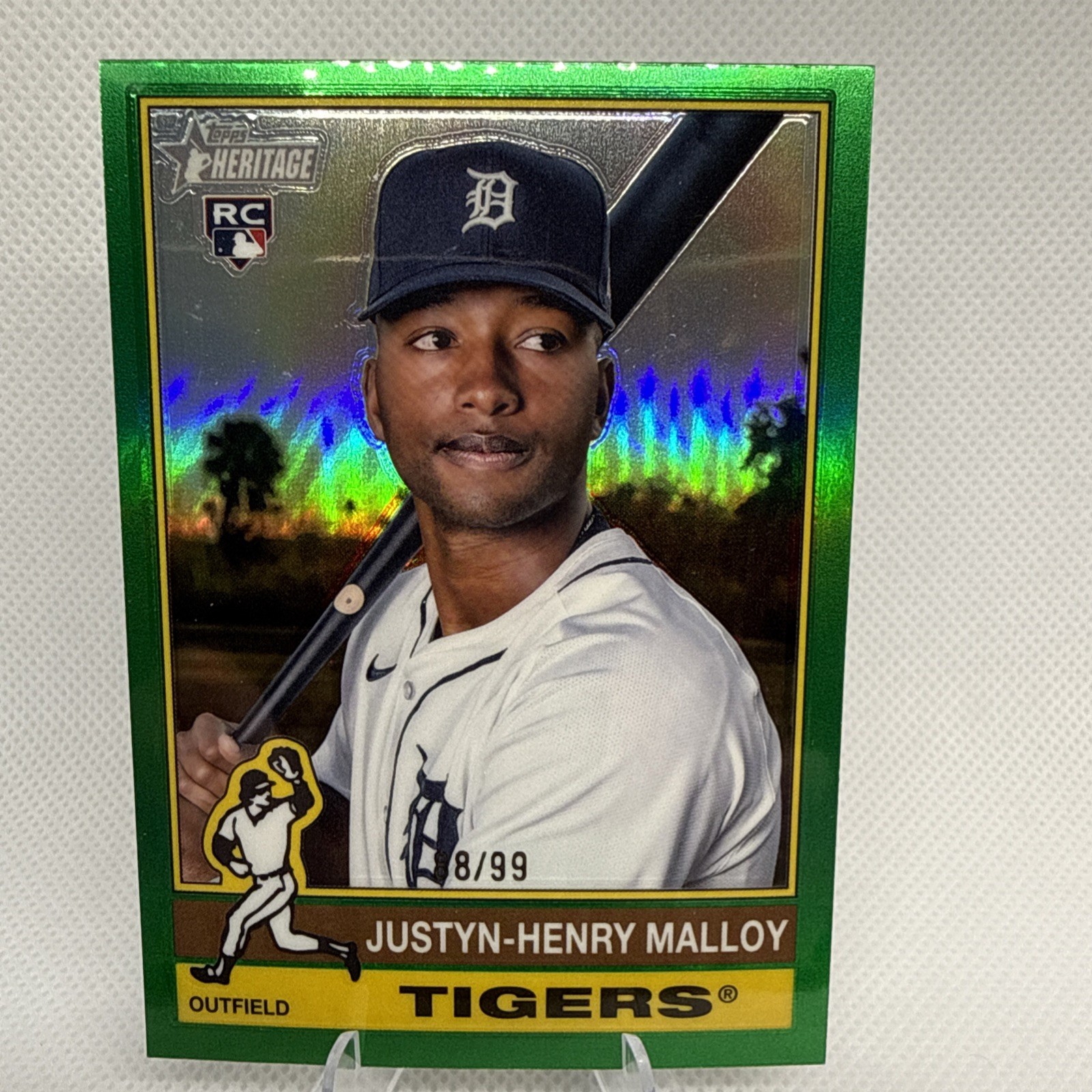 2025 Topps Heritage - Justyn-Henry Malloy #305 Chrome Green Border /99 (RC)