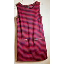Tommy Hilfiger Women’s Blue Red Striped Sleeveless Sheath Dress Size 2