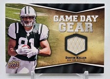 2009 Upper Deck Football DUSTIN KELLER Game Day Gear Jersey New York Jets NFL-DK