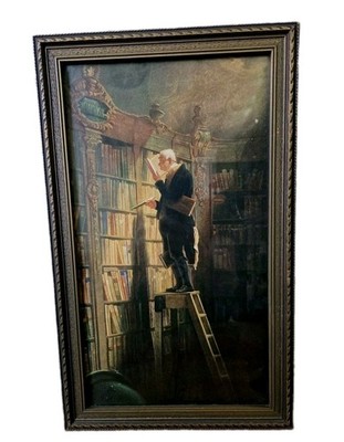 19th Century The Book Worm Carl Spitzweg German Library Edward Gross Repro Litho