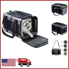 Travel Pet Carrier for Cats Small Dogs with Mesh Windows and Zipper Closure