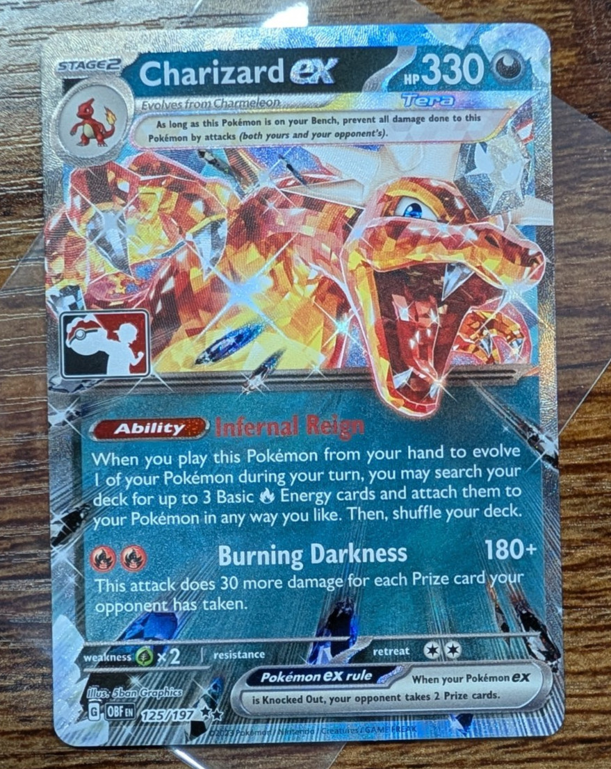 Charizard ex 125/197	Prize Pack Holo Tournament Promo Pokemon English Card
