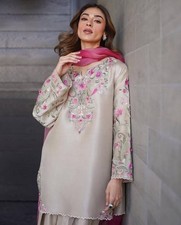 Embroidered farshi salwar with kameez and dupatta set for women daily wear