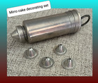 🟦 Vintage 1950s Mirro Cake Cookie Decorator Kit with 5 Icing tips Aluminum set