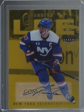 2021-22 Upper Deck Fleer Ultra Gold Rainbow Foil 3/3 Anders Lee #68 Auto 5ov