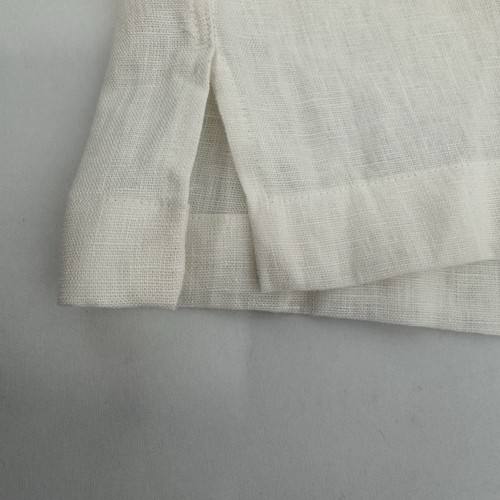 NWT Zara Mens Button Up Shirt Size L Off White Linen Short Sleeve Beach - Picture 14 of 14