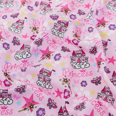 Prinzessin Jersey Stoff - 2 Wege Scuba Stretch Kleid Fee Zauberstab Neuheit Mädchen