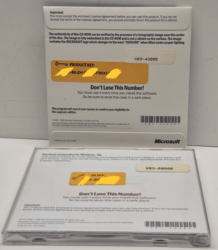 Microsoft Windows 98 Upgrade & Plus 98 Companion CD-ROMs w/Keys Tested Working. - Image 2 of 4