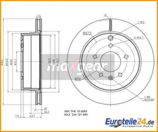 2 pieces brake disc Maxgear 19-2370 for Opel Antara Chevrolet