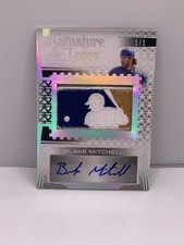 Blake Mitchell 2023 Leaf Trinity Baseball MLB Logo Jersey Patch Auto Silver #1/1