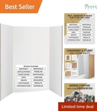 Tri-Fold Presentation Board White 36x48 Inch for School Business Projects