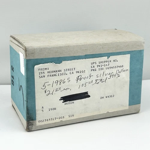 UNOPENED x5 1986-S $1 AMERICAN SILVER EAGLE PROOF 1 OZ COINS W/ OGP