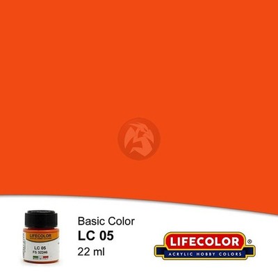 LifeColor Acrylic Paint LC Basic Colors Matt Orange FS 32246 (22ml Bottle) LC05