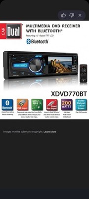 Dual XDVD770BT with Wiring Harness Untested for Parts