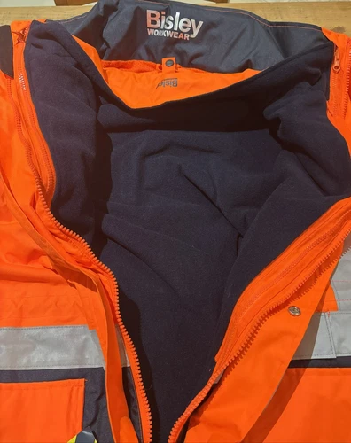 Bisley 5‑in‑1 Taped Rain Jacket – Hi‑Vis Orange/Navy – Size 6XL – New image 9