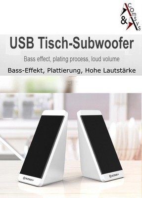 Lautsprecher 2.0 18W Speaker Multimedia Boxen für PC Laptop Handy S5 Weiß