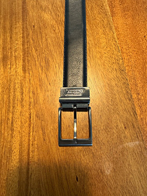 Dickies Men's Black Reversible Dress Belt Size 40 Adjustable Logo Buckle