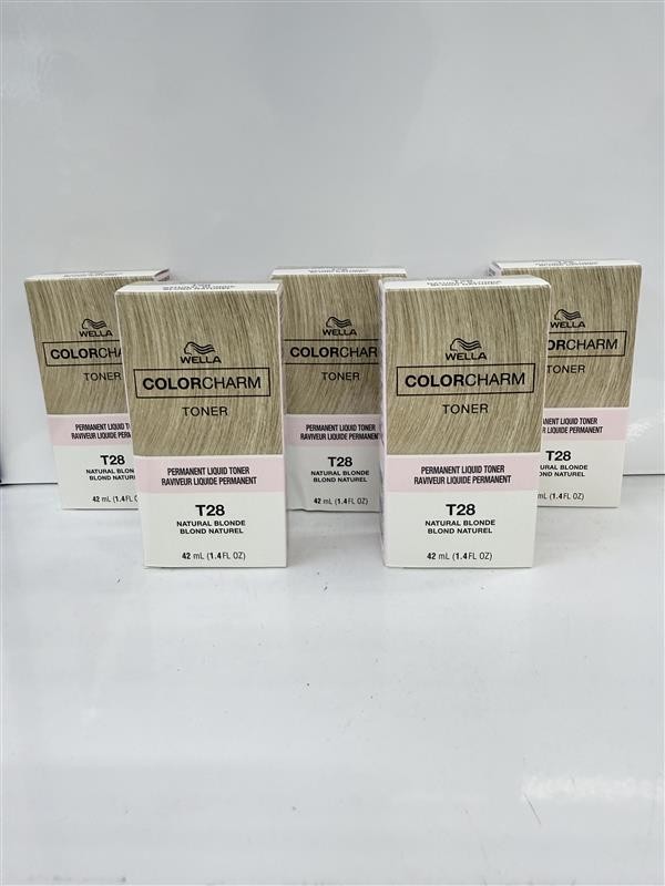 Wella Color Charm T28 Natural Blonde Permanent Liquid Hair Toner - Pack of 5