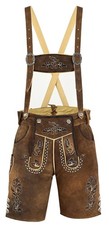 RIDEX Men's Oktoberfest Costume Antique Leather Lederhosen Short Trouser