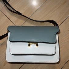 Marni Medium Soft Trunk Bag in White and Blue