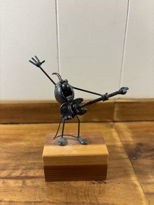 Original Flea: Guitar Playing-Jeff & Greg Quayle Vintage Metal Sculpture 1984