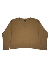 Gap Mens V-Neck Sweater XX Large Ribbed Knit Brown