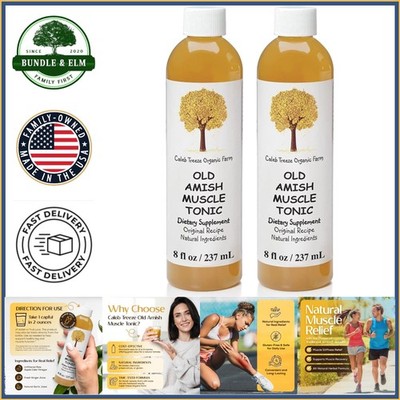 Two Bottles of Old Amish Muscle Tonic for Quick Cramps Relief and Recovery