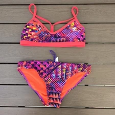 TYR Womens  Durafast Machu Valleyfit Pink Workout Bikini Set Size S New No Tag