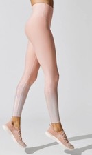 Beyond Yoga Alloy Ombre Midi Yoga Leggings Tinted Rose Holographic Speckle sz XS