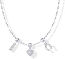 PAVOI 14K Gold Plated Dainty Necklace with Charms Set - Hypoallergenic Adjustabl