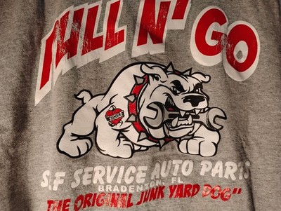 Junk Yard Dog Bulldog Pull N' Go Auto Parts Original Simba M Gray Bradenton FL