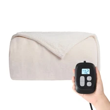 Heated Electric Blanket King Size 90''x100'', Dual Controller Soft Flannel wi...