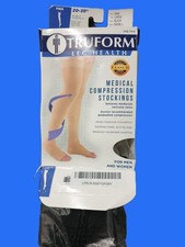 Truform Medical Compression Stockings Open Toe Black Knee High 15-20