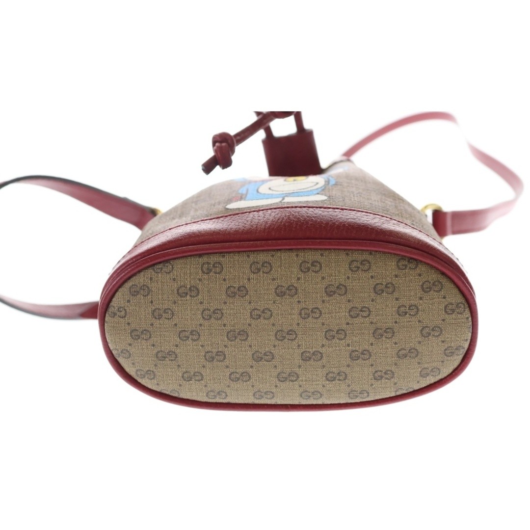 Gucci Doraemon Collaboration Mini Bucket Bag GG Supreme Shoulder Brown×Red Used image 4