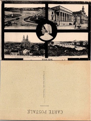 Tours France Vintage Postcard Photo Montage Carte Postale Divided Back Unposted