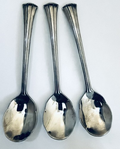 Lot of THREE 6-1/8 Sugar Shell Spoons - TRILOGY - Gorham - 18/8 Stainless - Picture 3 of 5