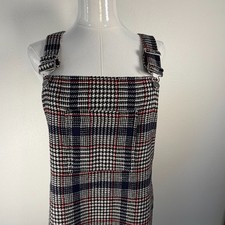 MINKPINK Plaid Pinafore Dress Women’s Small Wool Blend Houndstooth Overall