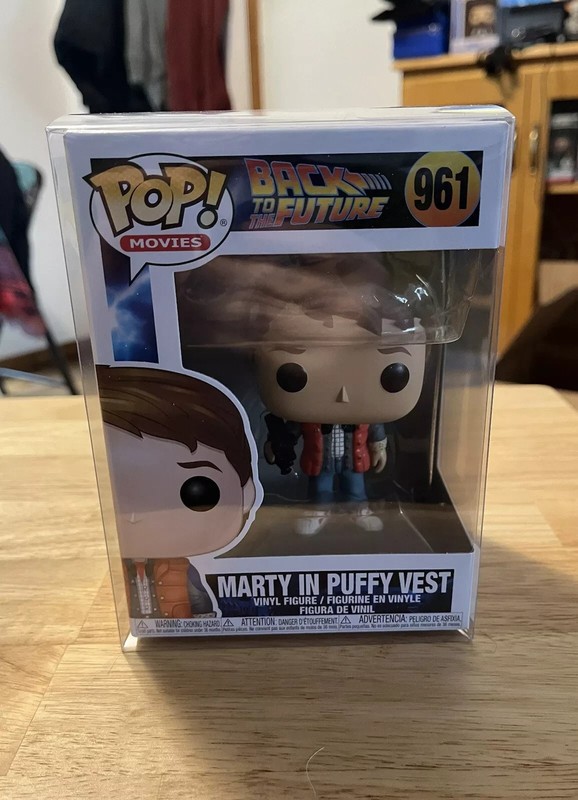 BTTF Marty In Puffy Vest Funko Pop #961 with Pop Protector