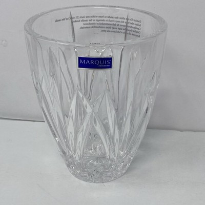 Marquis By Waterford Brookside Hurricane Rose Vase Made in Germany