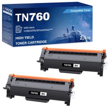 Ankink TN760 TN730 Black Toner Cartridge 2-PK Replacement for Brother