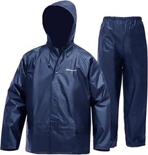 Men's Rain Suit Waterproof Rain Work Gear Ultra-Lite Rain Jacket and Pants