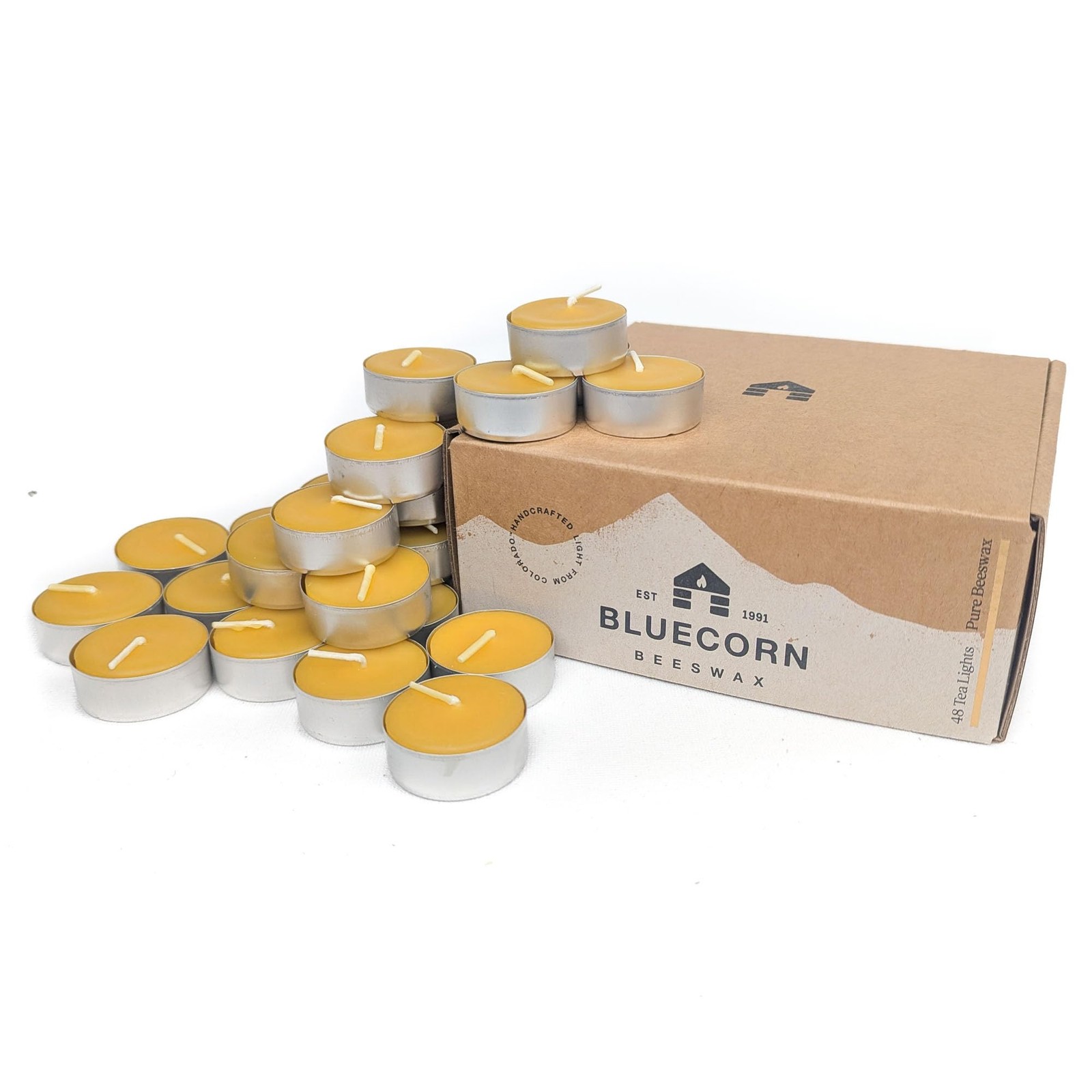Bluecorn Beeswax Tea Light Candles, 100 Pure Natural Bees Wa