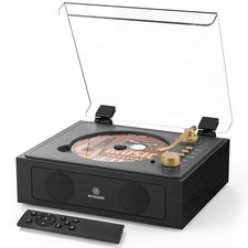 CD Player with Builtin Speakers Bluetooth CD Players for Home Nostalgic Deskt...